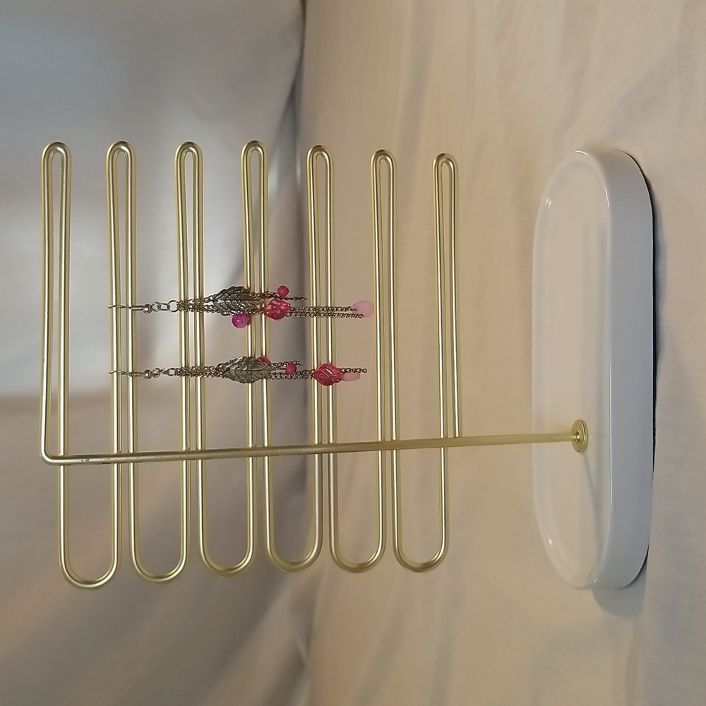 Silver and Pink Chain Earrings - Picture 4 of 5